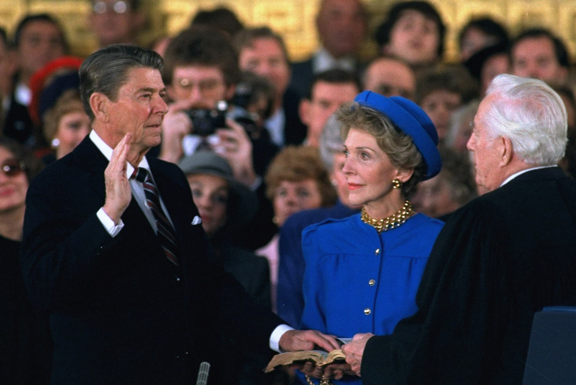 “Ronald Reagan during his second Inauguration, January 21st 1985.”